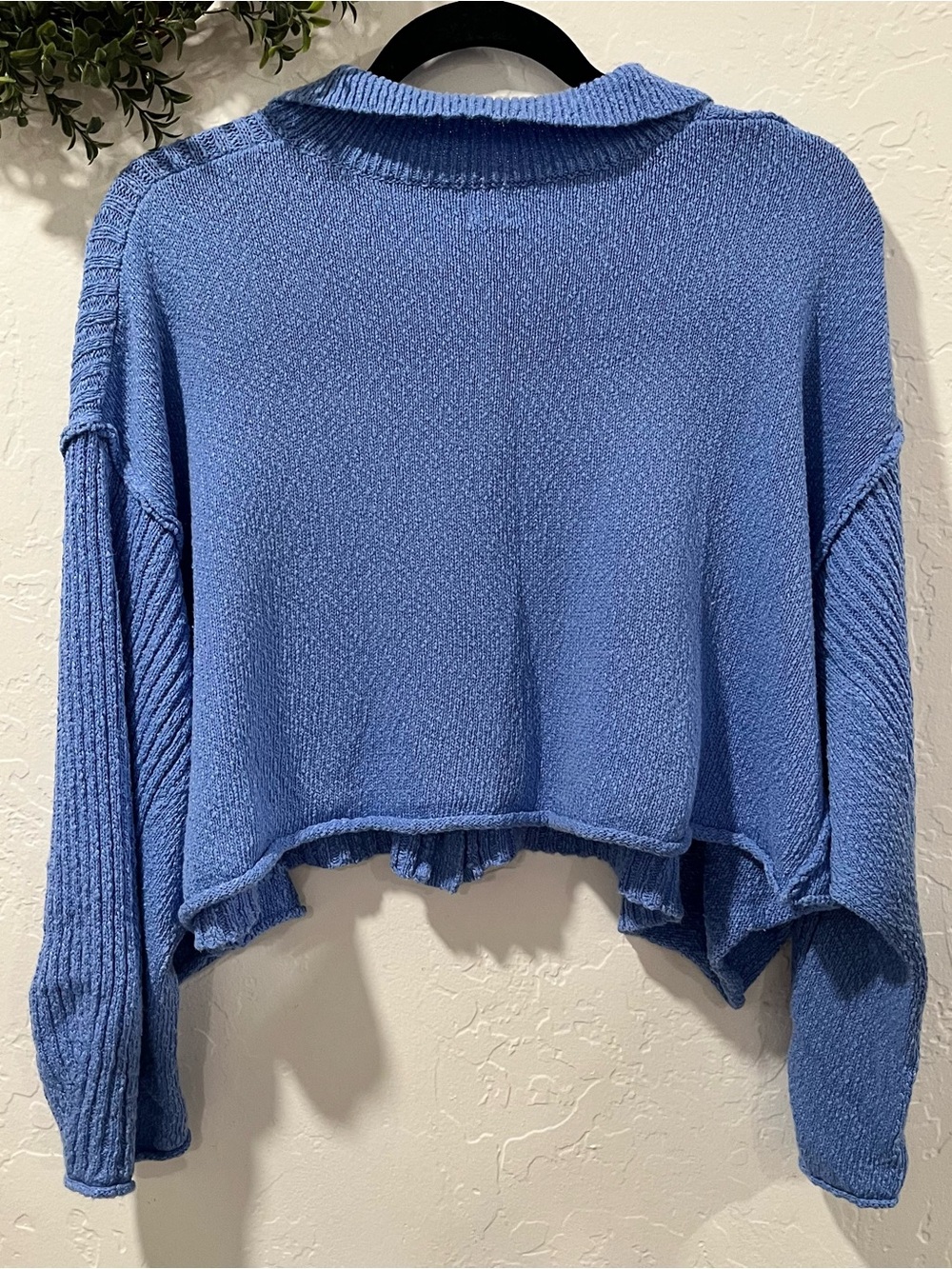 BDG Bright Blue Ribbed Button-Up Cardigan - Picture 5 of 5